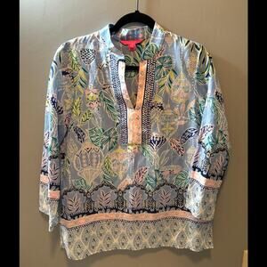 Blue and pink Lilly Pulitzer multi print top